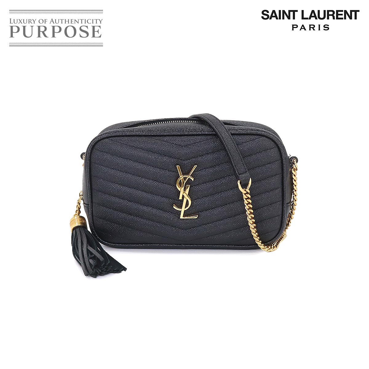 【未使用 展示品】 サンローラン パリ SAINT LAURENT PARIS ルー チェーン ショルダー バッグ レザー ブラック 612579 Lou Shoulder Bag 【中古】のサムネイル