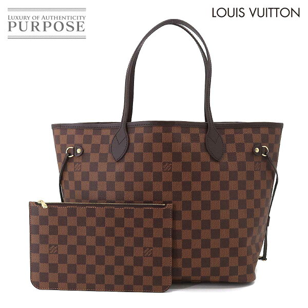 【未使用 展示品】 ルイ ヴィトン LOUIS VUITTON ダミエ ネヴァーフル MM トート バッグ エベヌ スリーズ N41358 ブラウン RFID ゴールド 金具 Damier Neverfull MM 【中古】