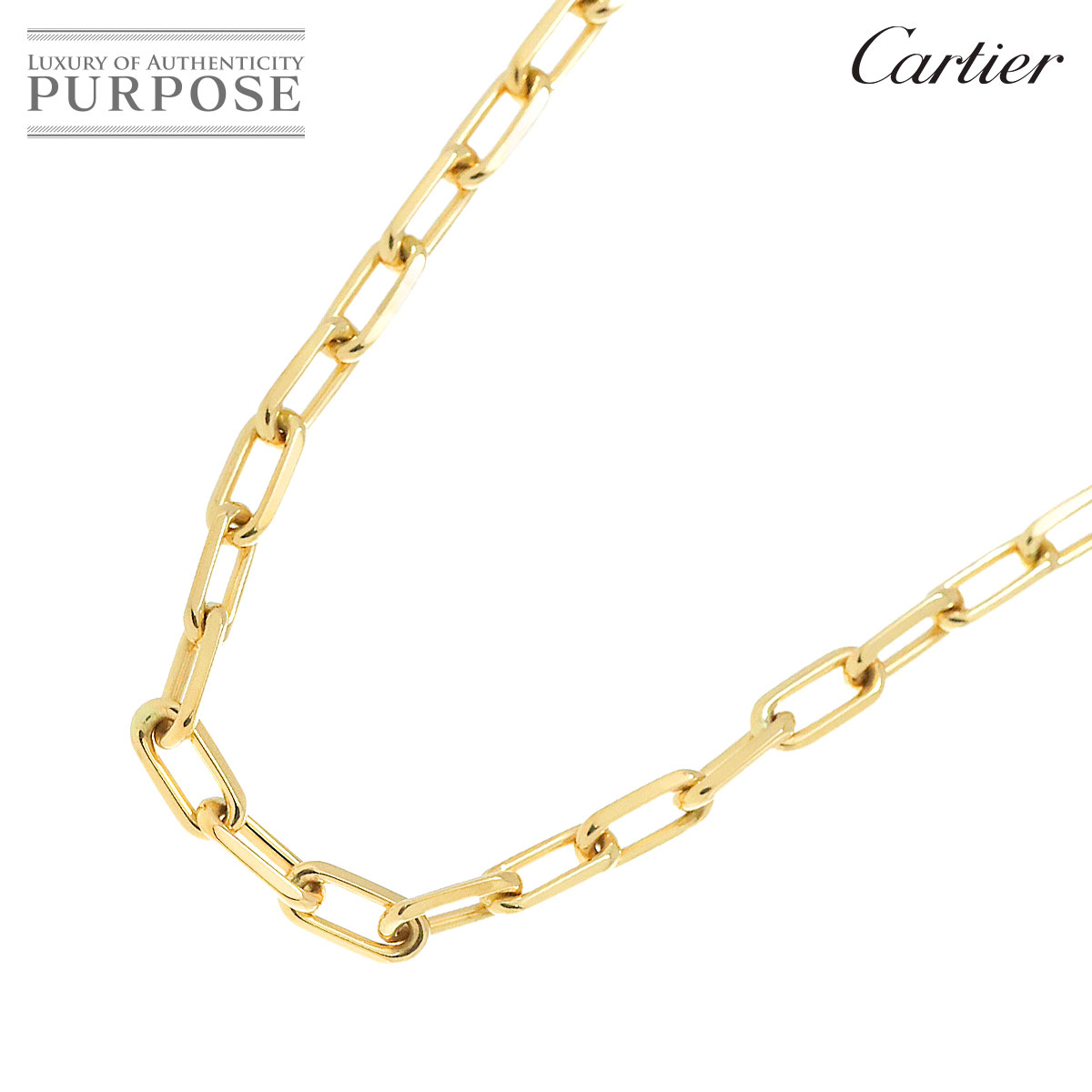 【新品同様】 カルティエ Cartier サントス デュモン チェーン ネックレス 55cm K18 YG イエローゴールド 750 Chain Necklace【中古】のサムネイル