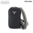 【未使用 展示品】 プラダ PRADA ミニ ショルダー バッグ レザー ブラック 1BP027 シルバー 金具 mini shoulder Bag 【中古】