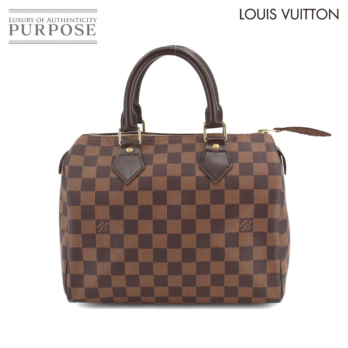 【新品同様】 ルイ ヴィトン LOUIS VUITTON ダミエ スピーディ 25 ハンド バッグ エベヌ ブラウン N41532 ゴールド 金具 Speedy 25 【中古】