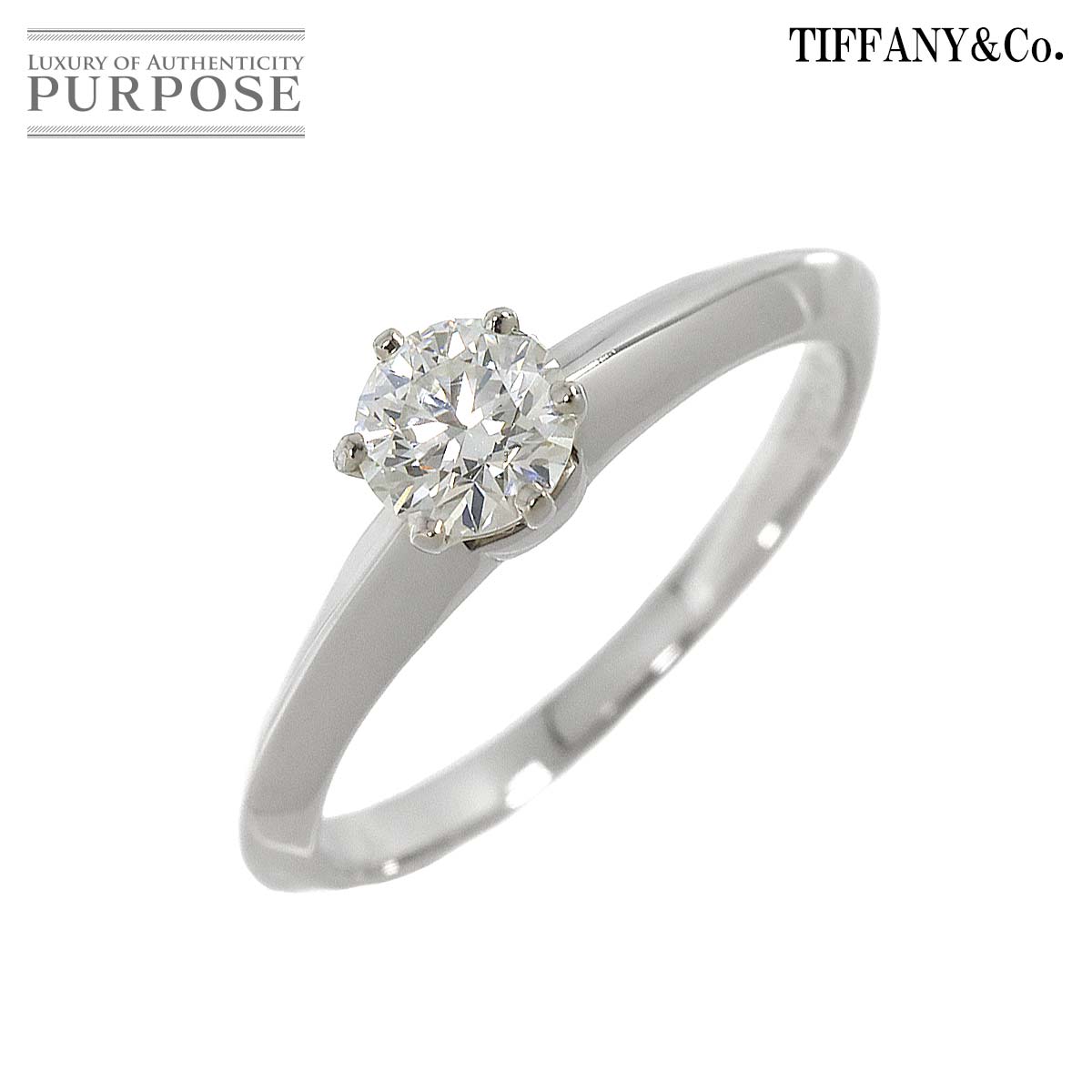 【新品同様】 ティファニー TIFFANY CO. ソリティア ダイヤ 0.43ct F/VVS1 10.5号 リング Pt プラチナ 指輪 Solitaire Diamond Ring【鑑定書付き】【中古】