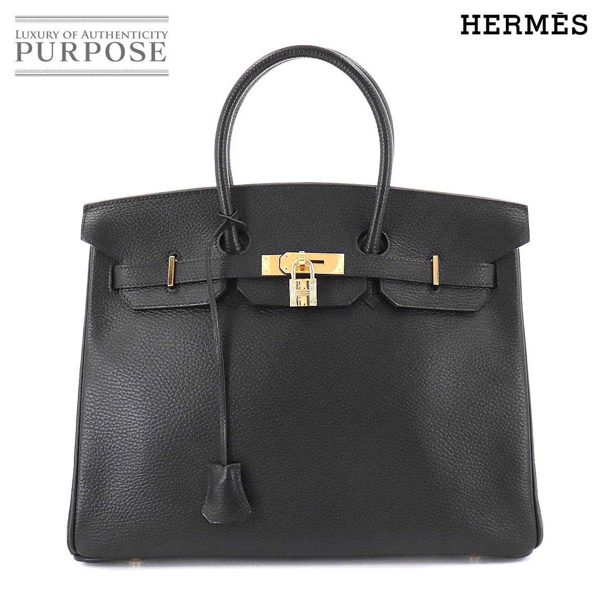 【未使用 展示品】 エルメス HERMES バーキン35 ハンド バッグ アルデンヌ ブラック □F刻印 ゴールド 金具 Birkin 35 【中古】のサムネイル