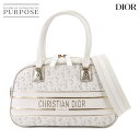 【新品同様】 クリスチャン ディオール Chiristian Dior DIOR VIBE ミディアム クラシック 2way ボウリング ショルダー バッグ レザー ラバー ホワイト ゴールド M6204ODDT Bowling Bag 【中古】