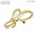 【新品同様】 タサキ TASAKI アコヤ真珠 7.6mm ブローチ K18 YG イエローゴールド パール 田崎真珠 Akoya Pearl Brooch【中古】