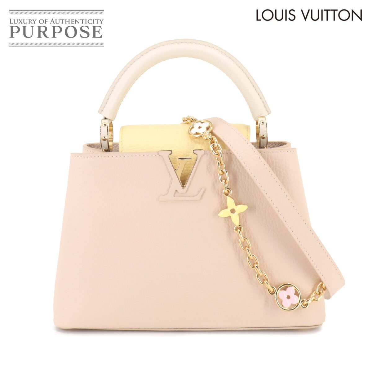 【未使用 展示品】 ルイ ヴィトン LOUIS VUITTON カプシーヌ BB 2way ハンド ショルダー バッグ トリヨンレザー ピンク イエロー アイボリー M22514 RFID Capucines Bag 【中古】のサムネイル