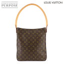 【新品同様】 ルイ ヴィトン LOUIS VUITTON モノグラム ルーピング GM ショルダー バッグ ブラウン M51145 ゴールド 金具 Monogram Looping GM 【中古】