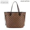 【新品同様】 ルイ ヴィトン LOUIS VUITTON ダミエ ネヴァーフル MM トート バッグ エベヌ スリーズ N51105 ブラウン ゴールド 金具 Damier Neverfull MM 【中古】