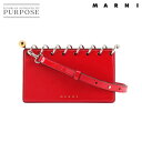 【未使用 展示品】 マルニ MARNI 2way クラッチ ショルダー バッグ エナメル レッド シルバー ゴールド 金具 Clutch Bag 【中古】