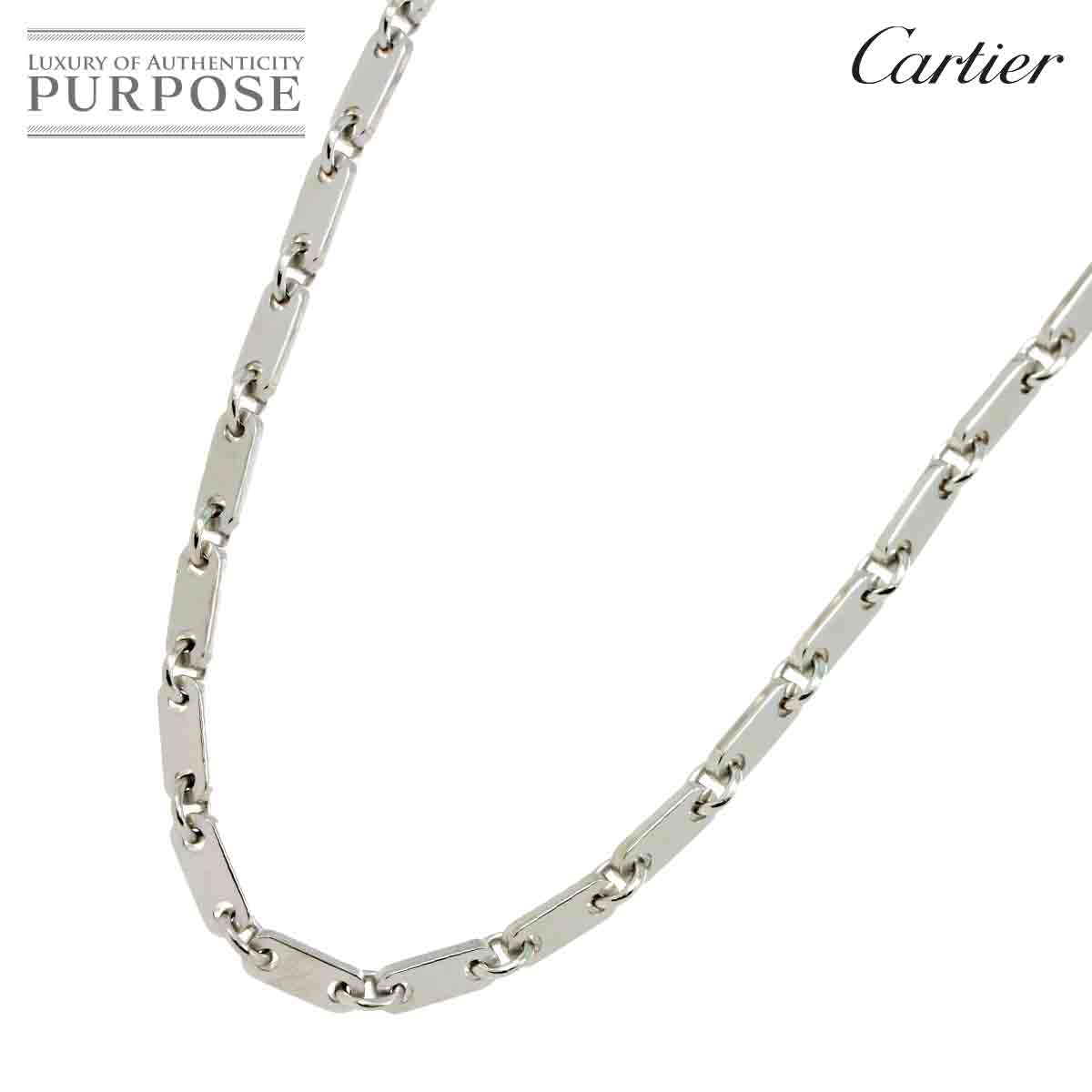 【新品同様】 カルティエ Cartier フィガロ ネックレス 45cm K18 WG ホワイトゴールド 750 Necklace 【証明書付き】【中古】