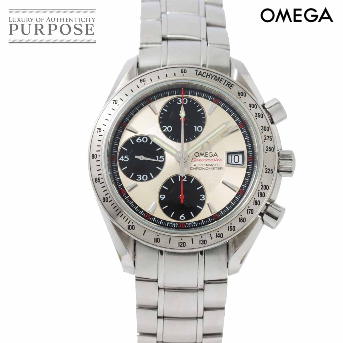 オメガ OMEGA スピードマスター デイト 3211 31 クロノグラフ メンズ 腕時計 シルバー ...