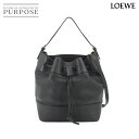 【新品同様】 ロエベ LOEWE ミッドナイト バケット 2way ショルダー バッグ レザー ブラック 327.12KR99 ゴールド 金具 Midnight Bucket 【中古】