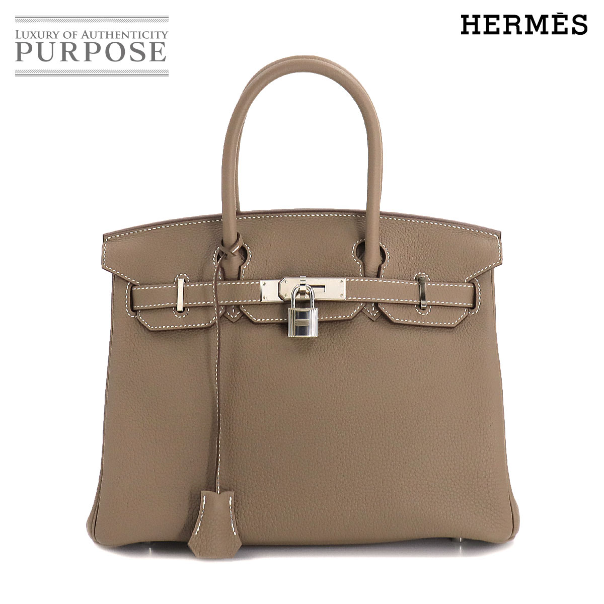【未使用 展示品】 エルメス HERMES バーキン30 ハンド バッグ トゴ エトゥープ C刻印 シルバー 金具 Birkin 30 【中古】のサムネイル