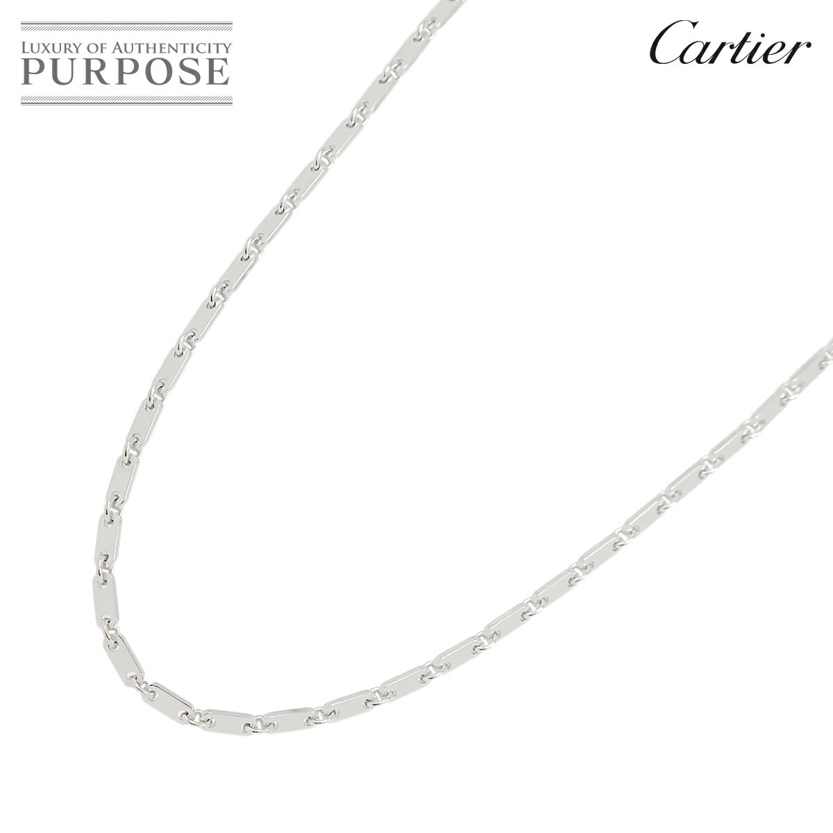 【新品同様】 カルティエ Cartier フィガロ ネックレス 45cm K18 WG ホワイトゴールド 750 Necklace 【証明書付き】【中古】