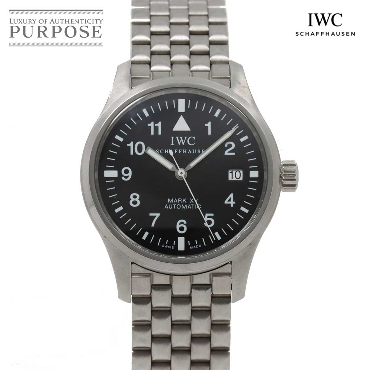 IWC パイロットウォッチ マークXV IW325307 メンズ 腕時計 デイト ブラック 文字盤  ...