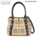 【新品同様】 バーバリー BURBERRY ノバチェック 2way ハンド ショルダー バッグ PVC レザー ベージュ ブラウン 3460067 Hand Shoulder Bag 【中古】