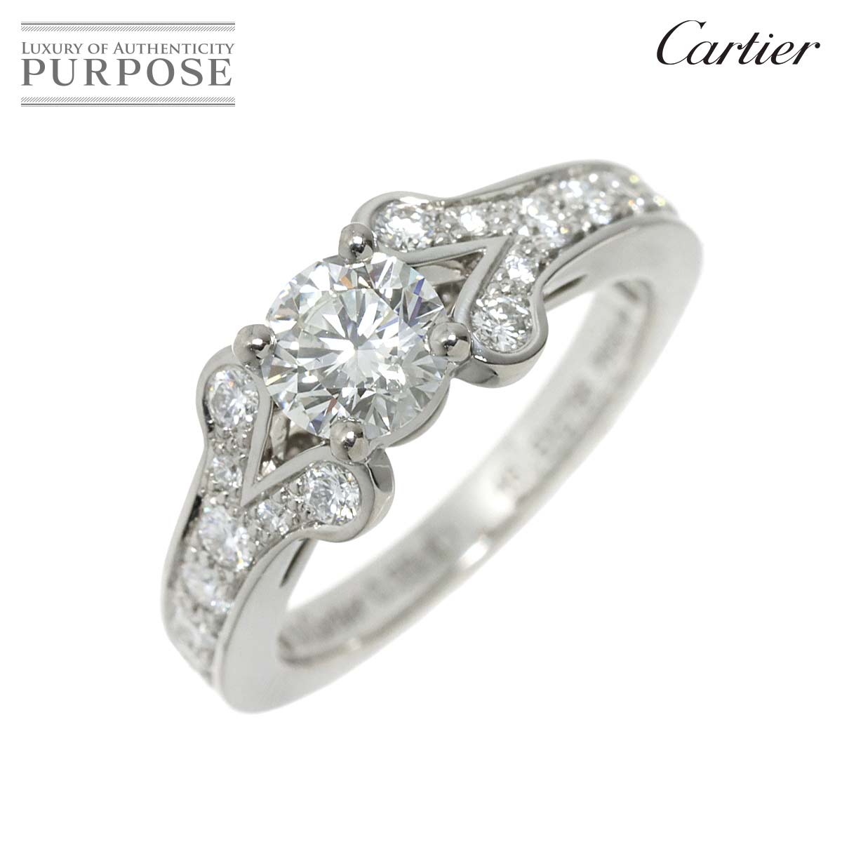 【新品同様】 カルティエ Cartier バレリーナ ダイヤ 0.55ct H/VVS2/3EX 46 リング Pt プラチナ 指輪 Ballerine Ring 【証明書 鑑定書付き】【中古】