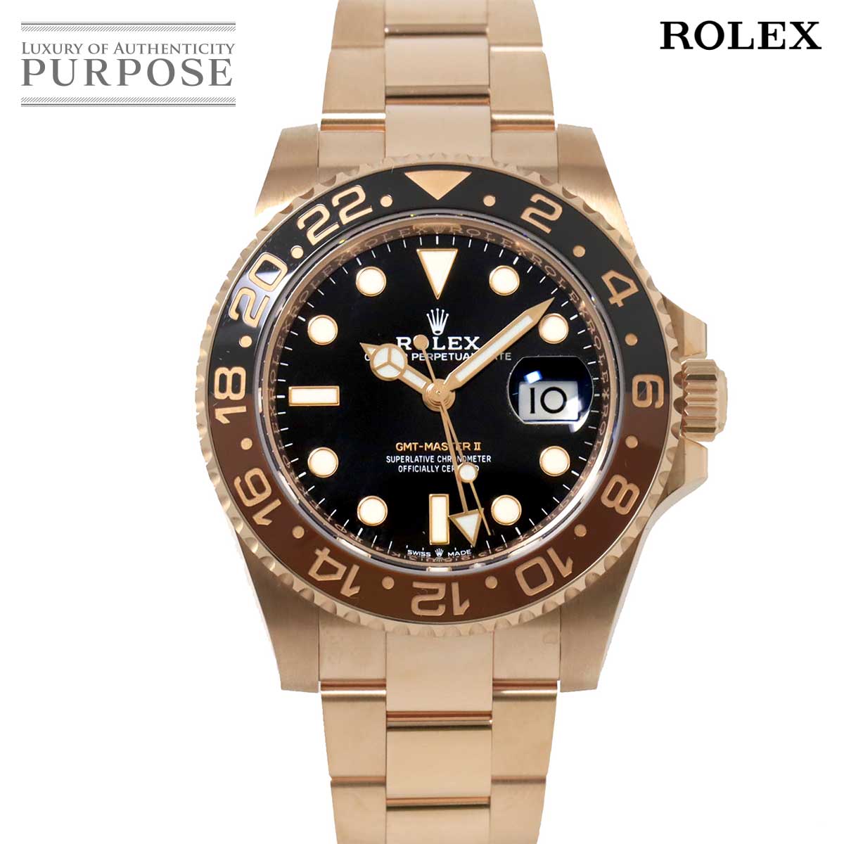 ロレックス ROLEX GMTマスター2 126715CHNR ランダム ルーレット メンズ 腕時計 デイト K18PG エバーローズゴールド 金無垢 オートマ 自動巻き ウォッチ GMT Master 2 【中古】のサムネイル