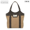 クリスチャン ディオール Christian Dior ストリートシック トロッター トート バッグ キャンバス レザー ブラウン ベージュ シルバー 金具 Trotter Bag 【中古】