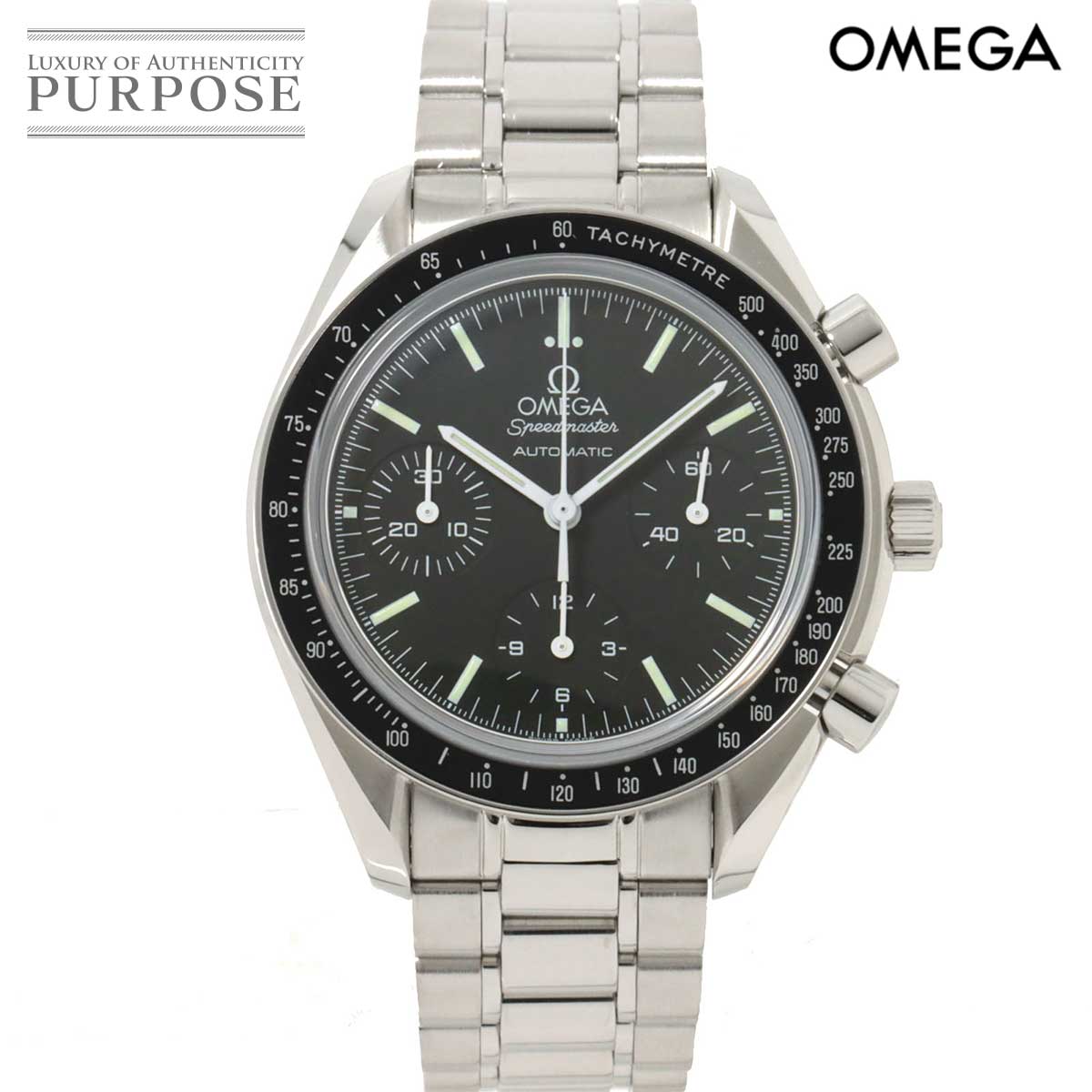 オメガ OMEGA スピードマスター 3539 50 クロノグラフ メンズ 腕時計 ブラック 文字盤 ...