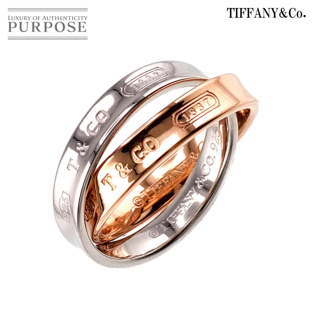 ڿƱ͡ ƥեˡ TIFFANY&Co. 󥿡å  8.5 K18 PG SV 750 С Silver...