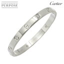 【新品同様】 カルティエ Cartier ラブ ブレス ハーフ ダイヤ 4P 16 K18 WG ホワイトゴールド 750 ブレスレット バングル Love Bracelet【証明書付き】【中古】