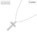 【新品同様】 カルティエ Cartier クロス ダイヤ ネックレス 42cm K18 WG ホワイトゴールド 750 Diamond Necklace【中古】