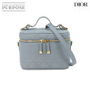 クリスチャン ディオール Christian Dior DIORTRAVEL スモール ヴァニティ 2way ハンド ショルダー バッグ レザー ブルー S5488UNTR Vanity Case 【中古】