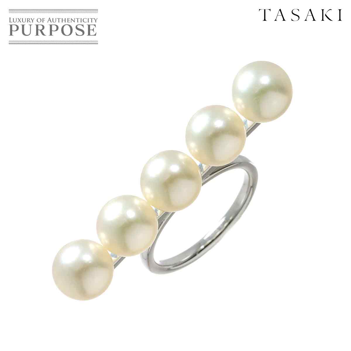 【新品同様】 タサキ TASAKI バランス シグネチャー 14号 リング アコヤ真珠 8.3mm K18 WG ホワイトゴールド 750 パール 指輪 田崎真珠 Akoya Pearl Ring【中古】のサムネイル