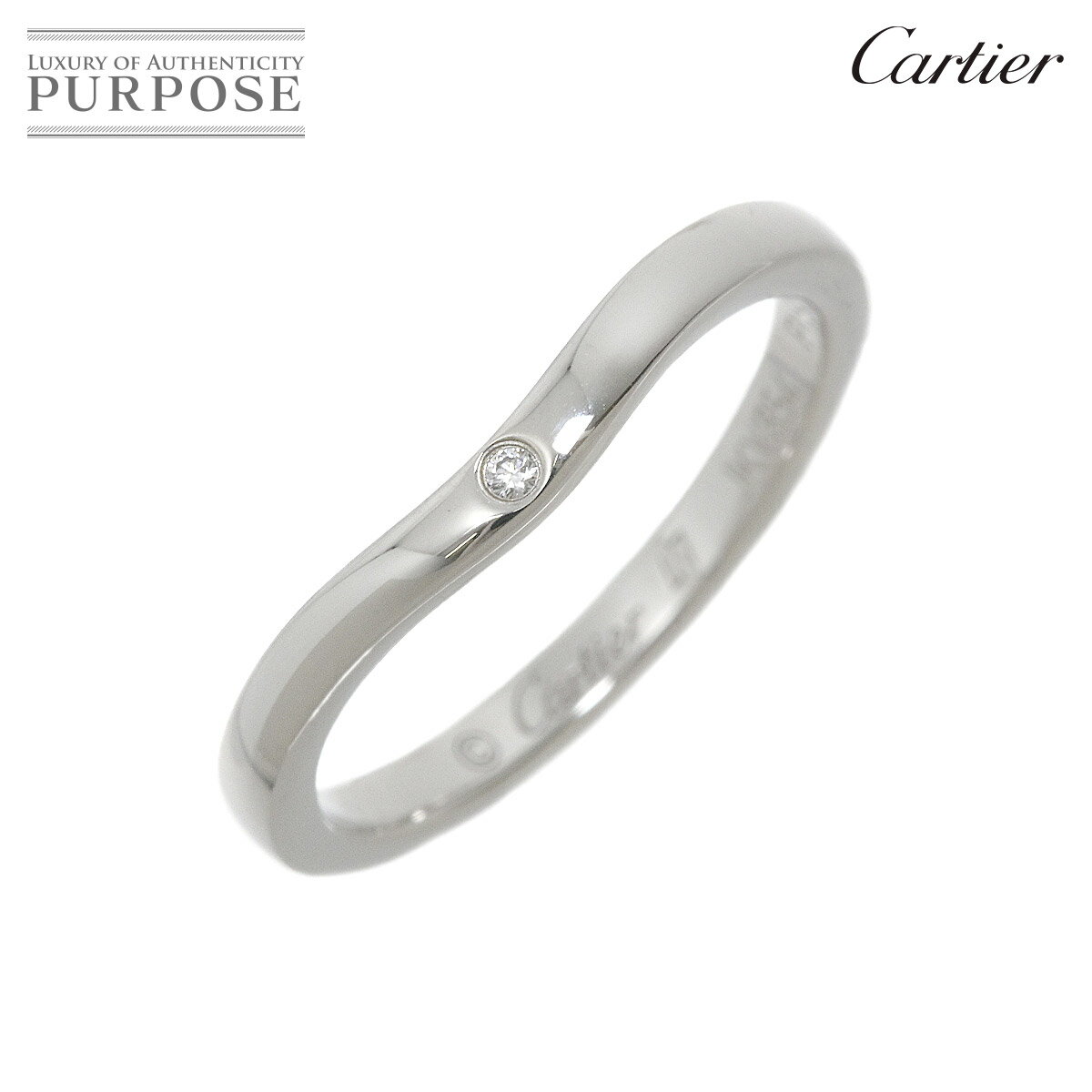 【新品同様】 カルティエ Cartier バレリーナ カーブ 47 リング ダイヤ Pt プラチナ 指輪 Ballerine Ring【中古】