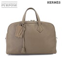 エルメス HERMES ヴィクトリア 43 ボストン バッグ トリヨンクレマンス エトゥープ シルバー 金具 □K刻印 Victoria 43 【中古】