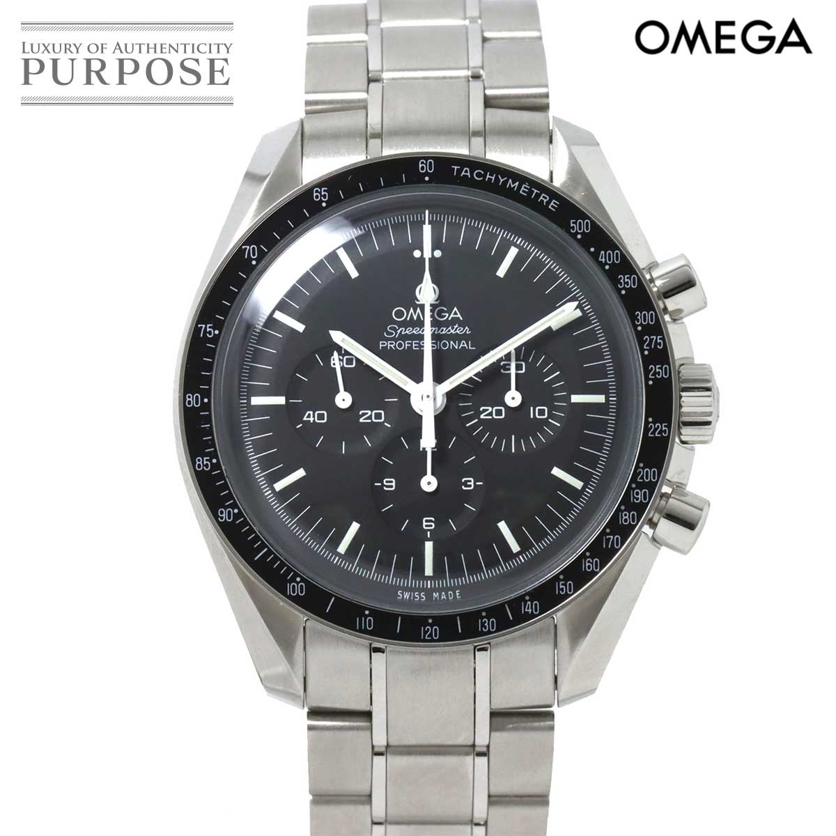 【新品同様】 オメガ OMEGA スピードマスター プロフェッショナル ムーンウォッチ 311 30 42 30 01 005 クロノグラフ メンズ 腕時計 ブラック 文字盤 裏スケルトン 手巻き ウォッチ Speedmaster 【中古】