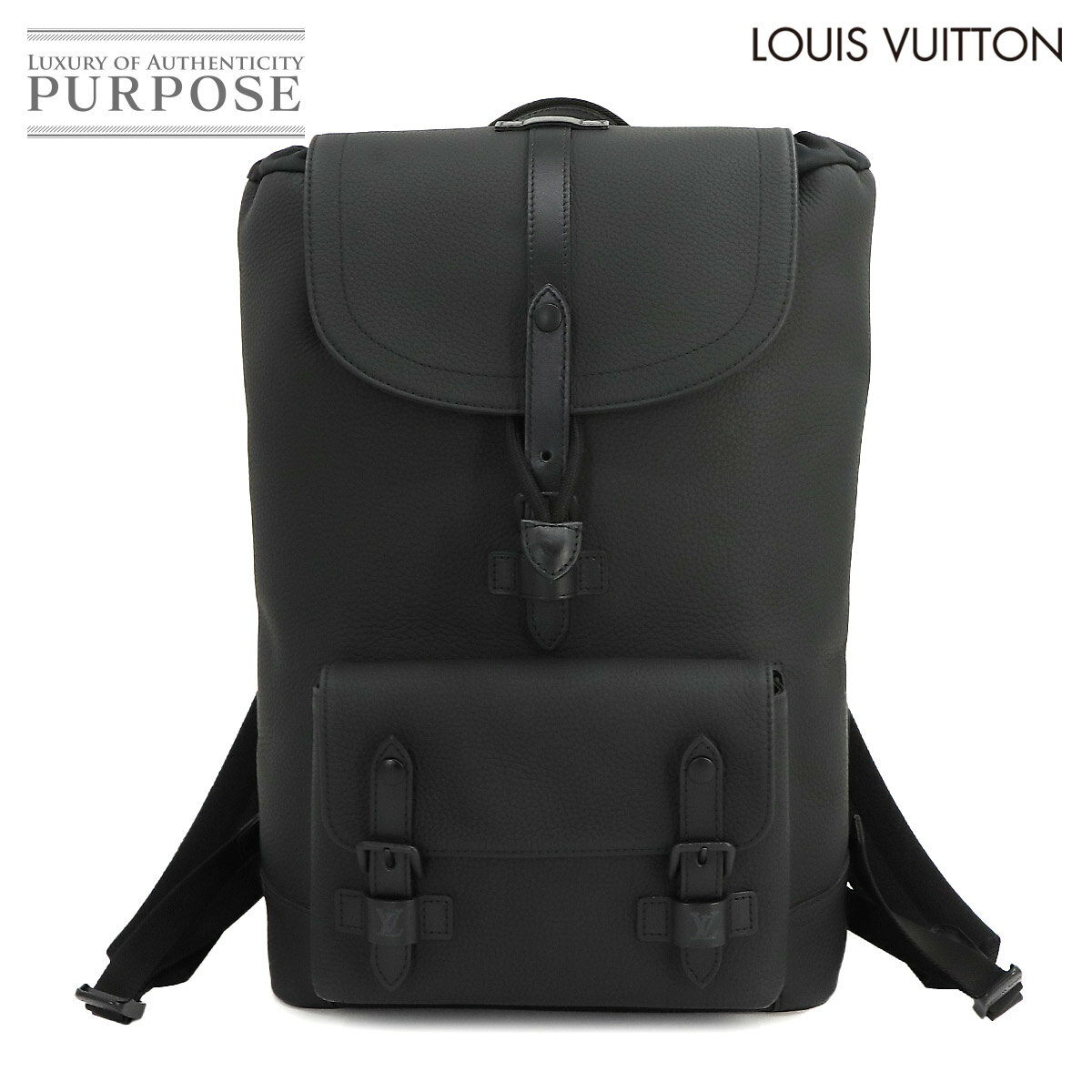 【未使用 展示品】 ルイ ヴィトン LOUIS VUITTON クリストファー スリム バックパック トリヨンレザー ブラック M58644 RFID Christopher Slim Backpack 【中古】のサムネイル