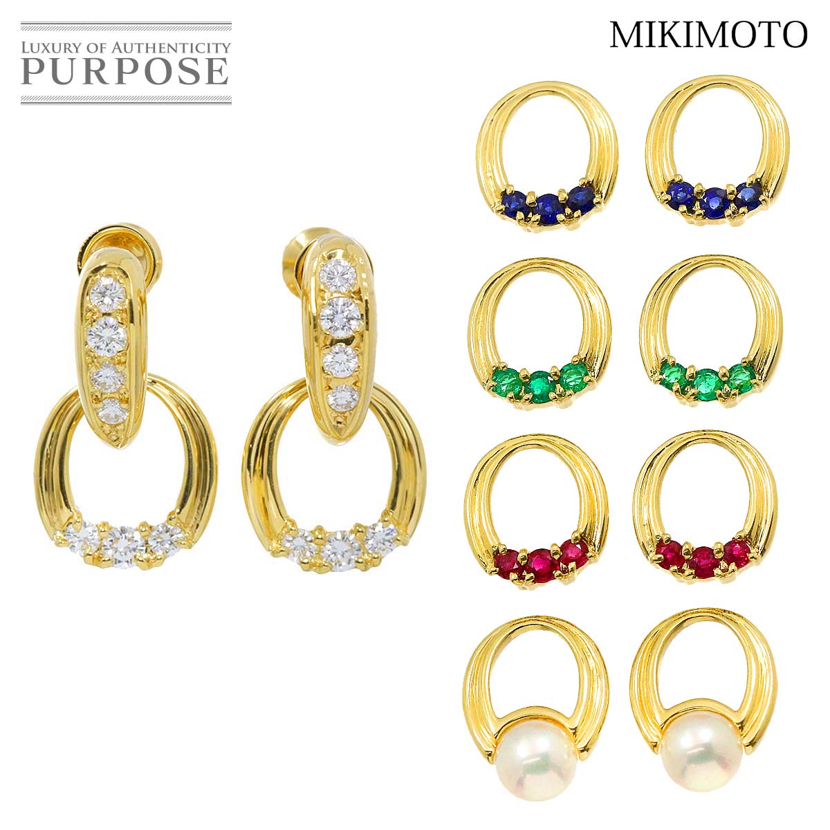 ڿƱ͡ ߥ MIKIMOTO 俿 ޥȡ   K18 YG 100ǯǰ 㡼դ Earringsš