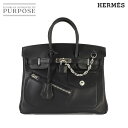 【未使用 展示品】 エルメス HERMES バーキン25 ロック ハンド バッグ ヴォリュプト ブラック B刻印 シルバー 金具 Birkin Rock 【中古】