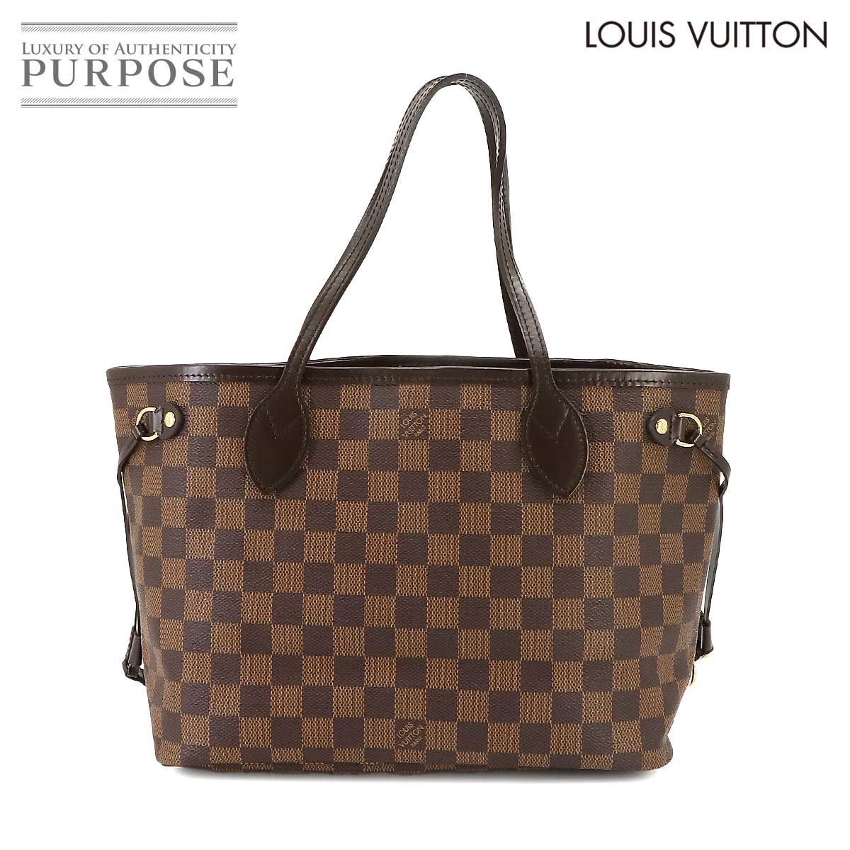  ルイ ヴィトン LOUIS VUITTON ダミエ ネヴァーフル PM トート バッグ エベヌ スリーズ N51109 ブラウン Damier Neverfull PM 