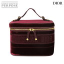 【未使用 展示品】 クリスチャン ディオール Christian Dior DIORTRAVEL ラージ バニティ ハンド バッグ ベルベット ボルドー Vanity Case 【中古】