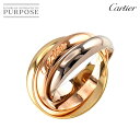 【新品同様】 カルティエ Cartier トリニティ MM #48 K18 YG WG PG 3連 イエロー ホワイト ピンクゴールド 750 指輪 Trinity Ring【中古】