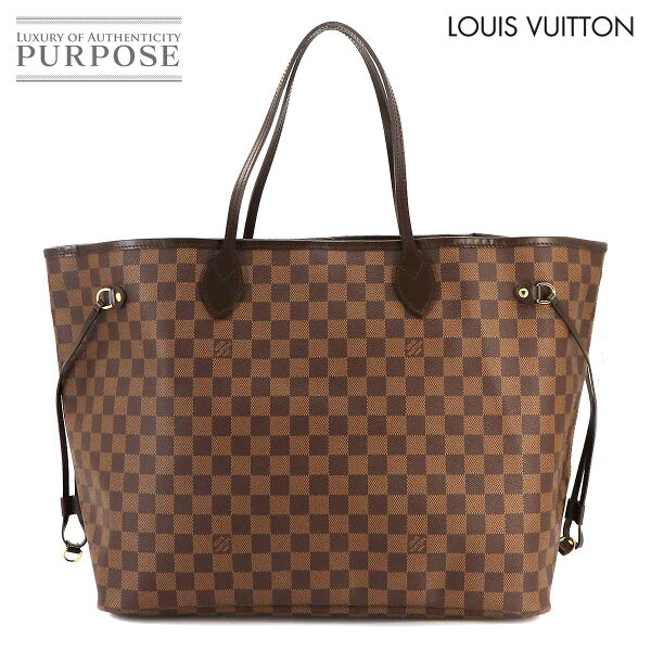 ルイ ヴィトン LOUIS VUITTON ダミエ ネヴァーフル GM トート バッグ エベヌ スリーズ N51106 ゴールド 金具 Neverfull GM 【中古】