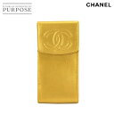 シャネル CHANEL ココマーク ポーチ 小物入れ レザー ゴールド ヴィンテージ Pouch 【中古】