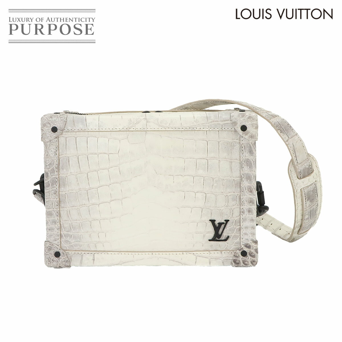 【未使用 展示品】 ルイ ヴィトン LOUIS VUITTON クロコダイル エキゾチック ソフト トランク ショルダー バッグ サハラ マットブラック 金具 RFID Soft Trunk 【中古】