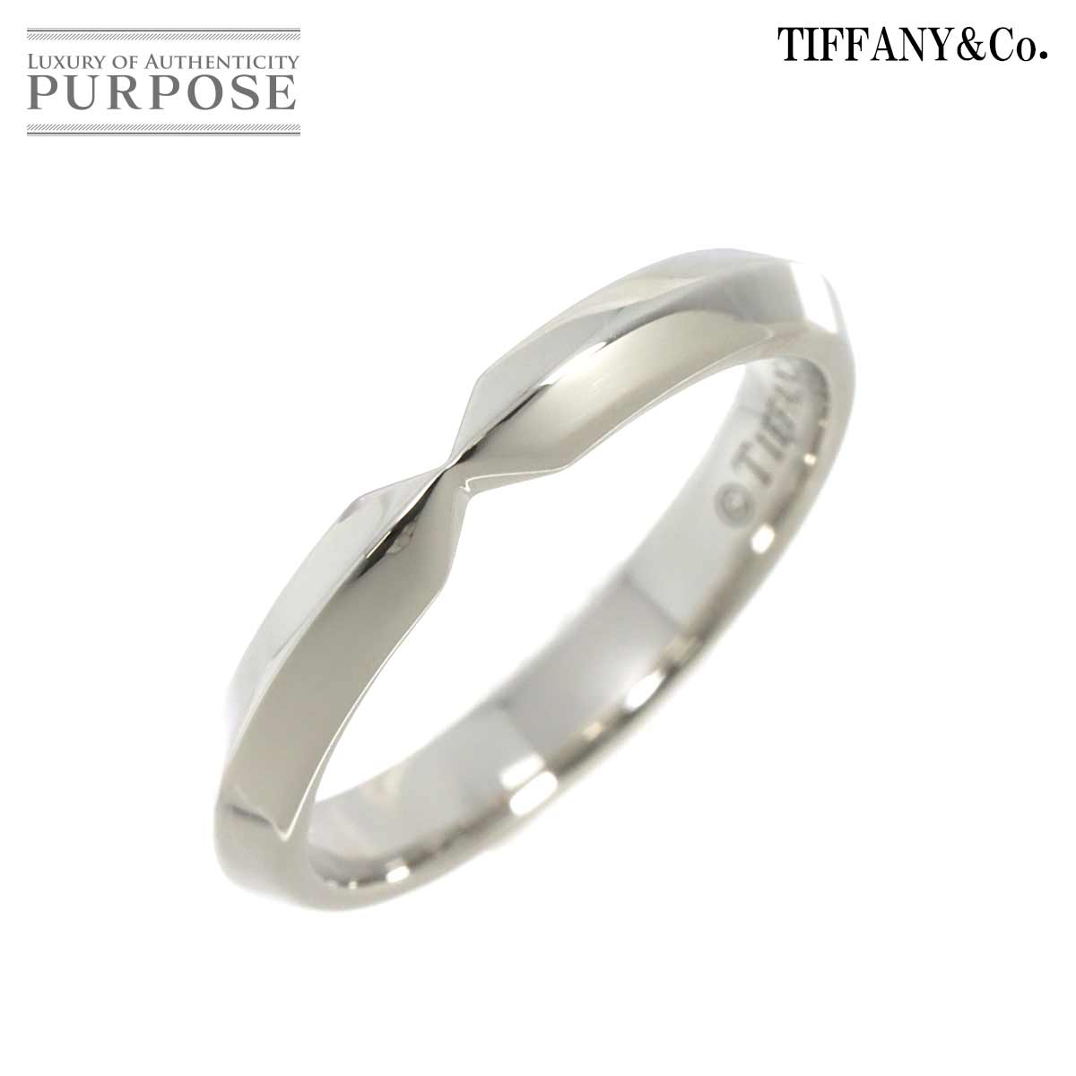 【新品同様】 ティファニー TIFFANY&Co. ネスティング ナロー 6.5号 リング Pt 幅3mm プラチナ 指輪 Nesting Narrow Ring【中古】