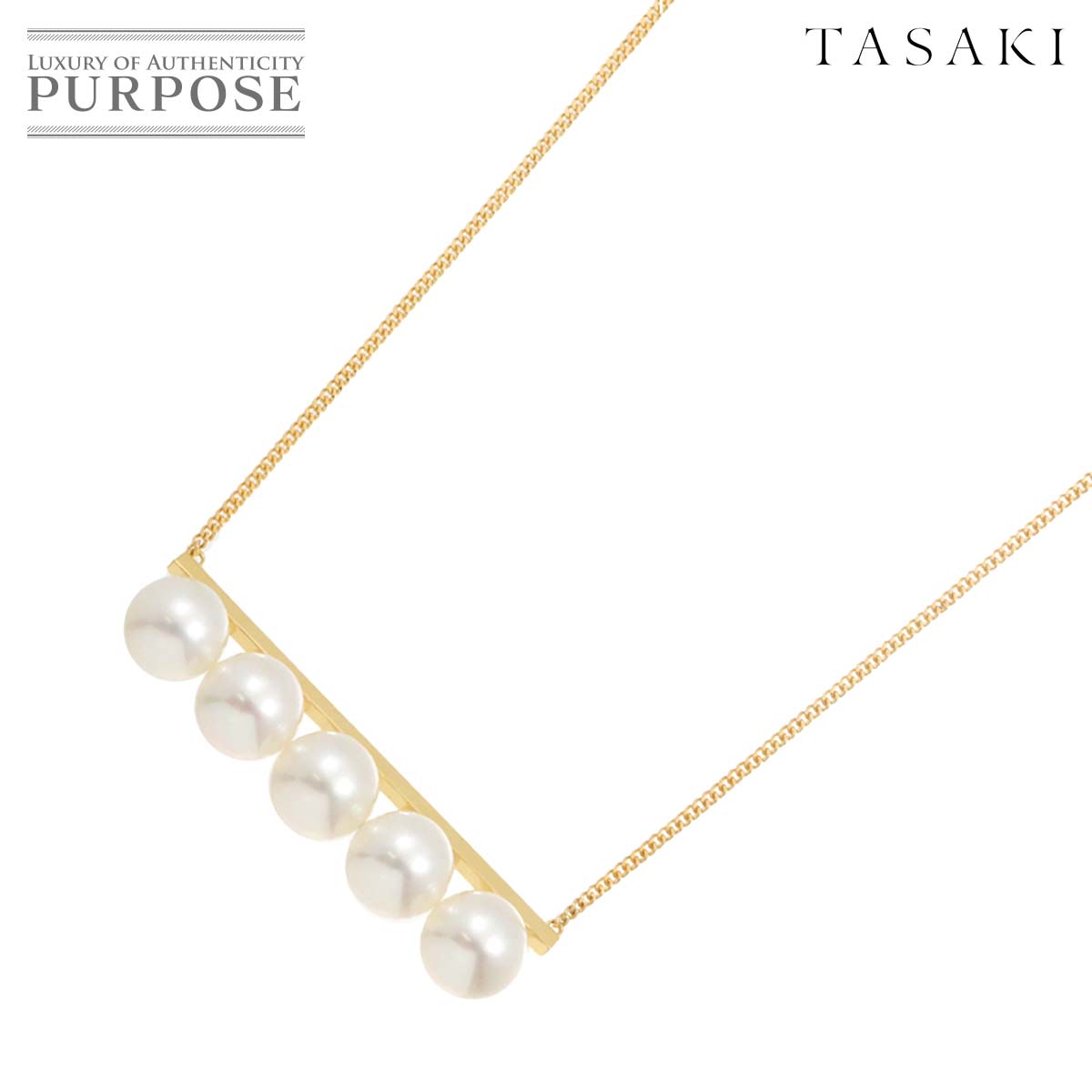 【新品同様】 タサキ TASAKI バランス リュクス 白蝶真珠 11.4-11.0mm ネックレス 80cm K18 YG 750 パール 田崎真珠 Balance Necklace【中古】のサムネイル