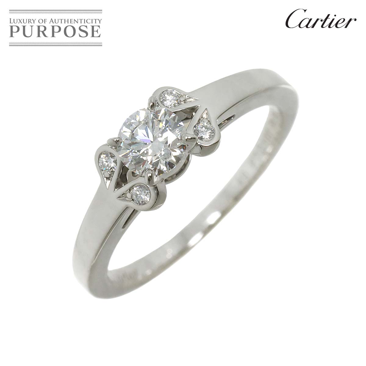 【新品同様】 カルティエ Cartier バレリーナ ダイヤ 0.36ct G/VS1/3EX 49 リング Pt プラチナ 指輪 Ballerine Ring【鑑定書 証明書付き】【中古】