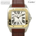 カルティエ Cartier サントス100 LM コンビ W20072X7 メンズ 腕時計 シルバー ...