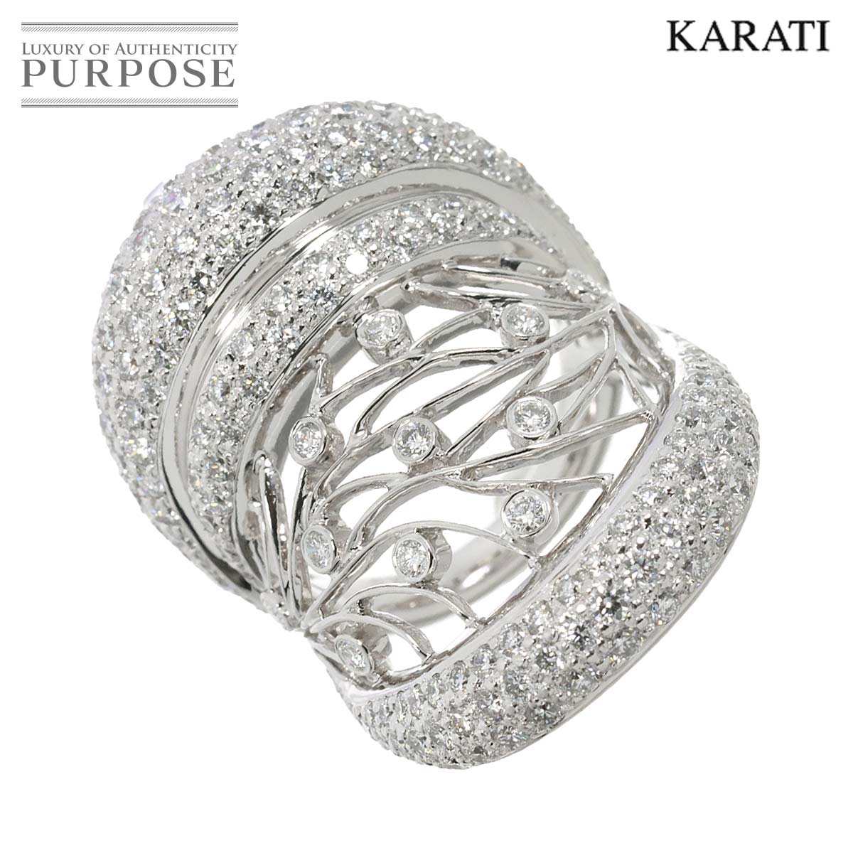  Vil  Jb` KARATI 14.5 O _C 3.58ct K18 WG zCgS[h 750 w Diamond Ring  