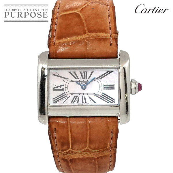 カルティエ Cartier ミニタンクディヴァン W6301455 レディース 腕時計 ピンクシェル クォーツ ウォッチ mini tank divan 【中古】