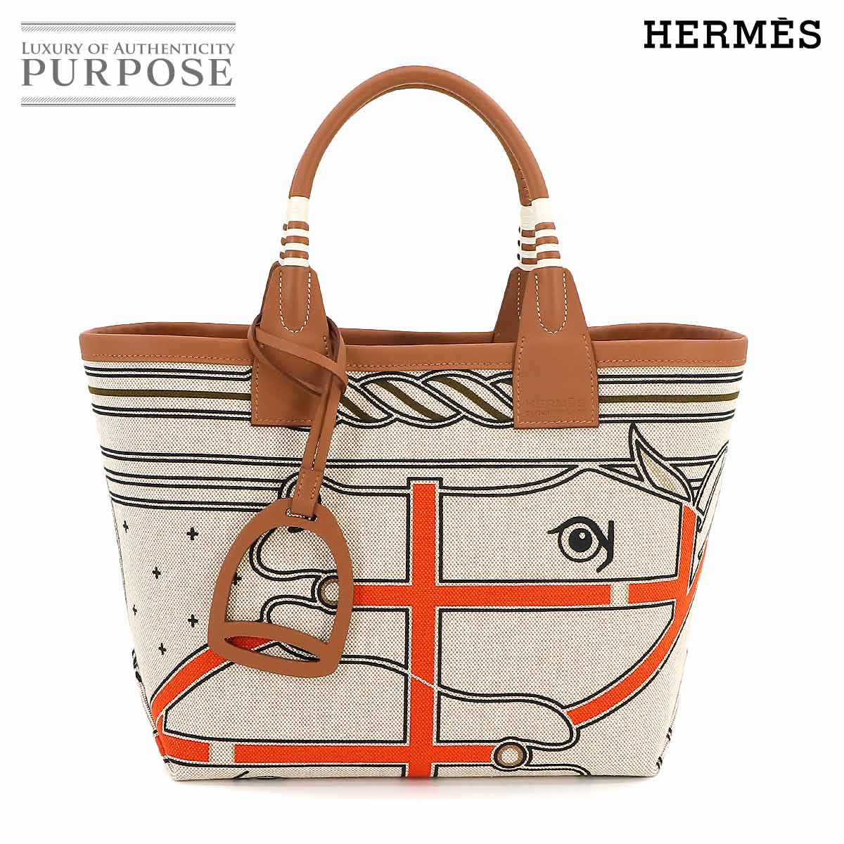 【新品 未使用】 エルメス HERMES スティープル 25 トート バッグ Hプリュムキャンバス スイフト グリス ベージュ エクリュ ゴールド B刻印 Steeple 25 【中古】のサムネイル