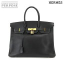 エルメス HERMES バーキン35 ハンド バッグ アルデンヌ ブラック □F刻印 ゴールド 金具 Birkin 35 【中古】