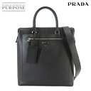 【未使用 展示品】 プラダ PRADA サフィアーノ 2way トート ショルダー バッグ レザー ブラック 2VG046 シルバー 金具 Tote Shoulder Bag 【中古】